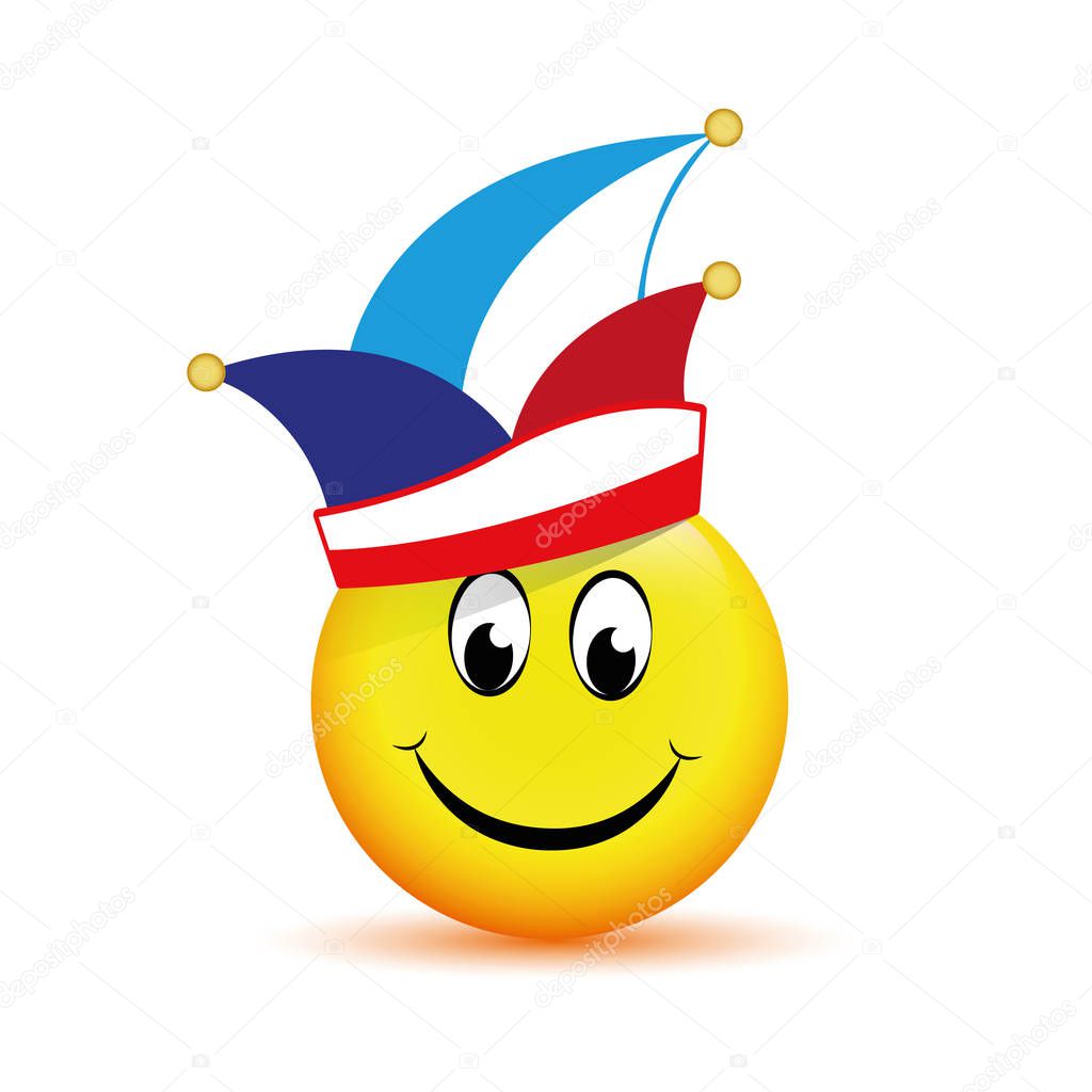 happy smiling face with carnival hat