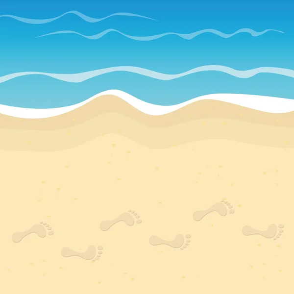 Fotspår på stranden sommaren semester bakgrunden — Stock vektor