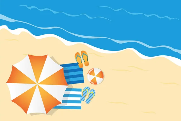 Vacances d'été sur la plage vue de dessus — Image vectorielle