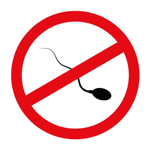 Κανένα σημάδι προειδοποίησης σπέρματος σε λευκό φόντο — Διανυσματικό Αρχείο