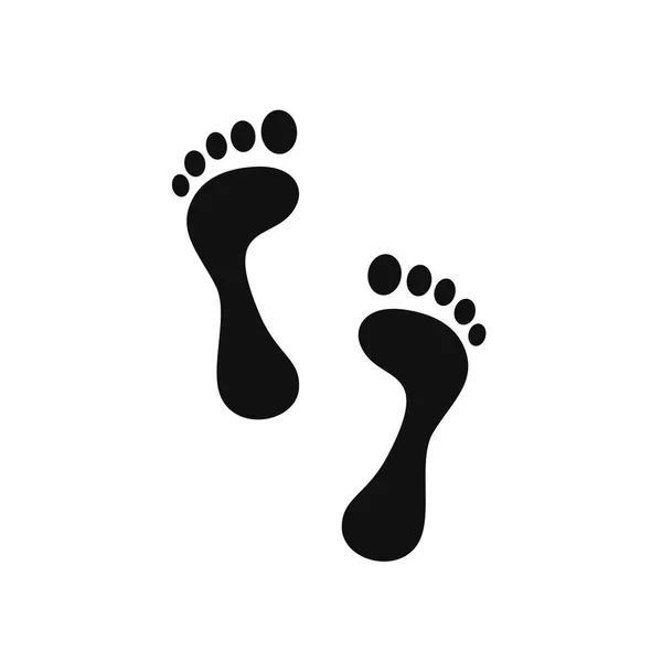 Icône d'empreinte de pied isolé sur fond blanc — Image vectorielle