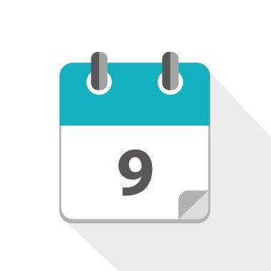 Mavi iş takvim 9 simgesini