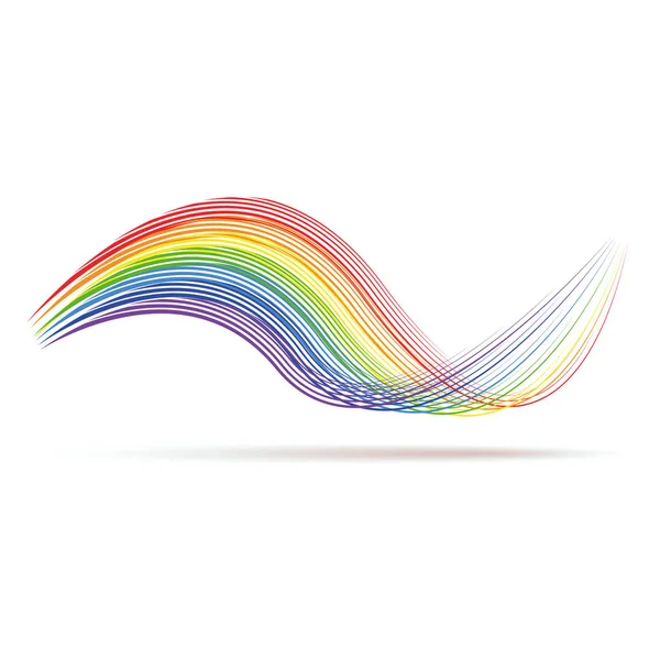 Onda arco iris aislada sobre fondo blanco — Vector de stock