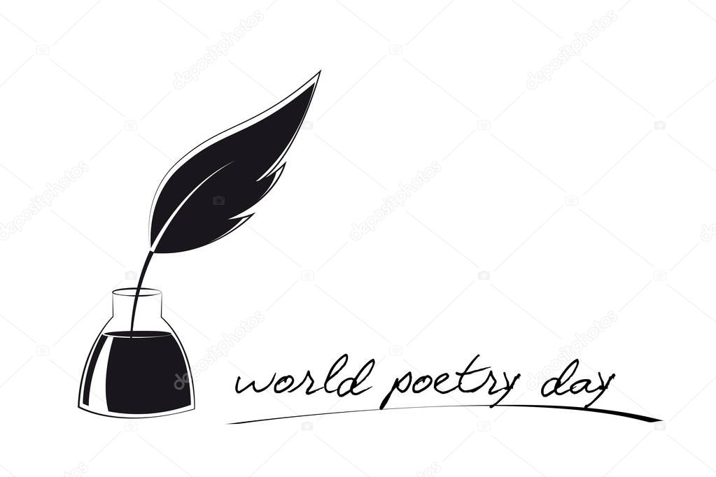 World poetry day sketch of pen and ink vector illustration EPS10
