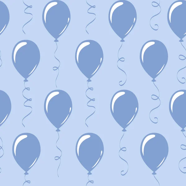 Sem costura padrão azul festa balões — Vetor de Stock