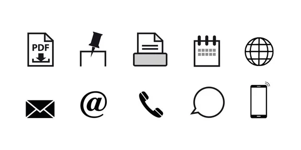 Icon-Set für Kommunikation und Web — Stockvektor