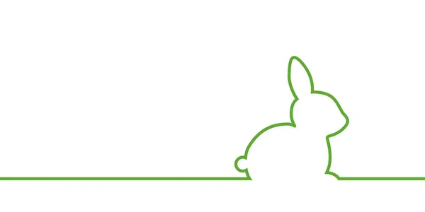 Beyaz zemin üzerine yeşil tavşan Paskalya kenarlık — Stok Vektör