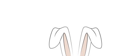 Beyaz arka plan üzerinde izole kulak Paskalya bunny kulaklar tavşan