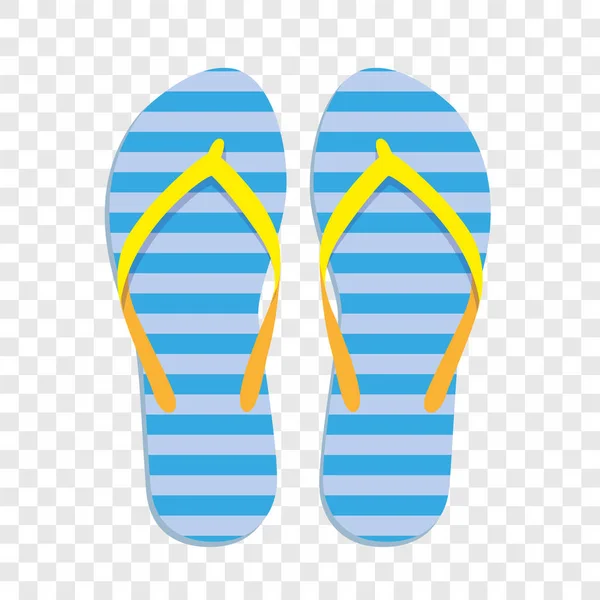 Blue and yellow striped flip flops isolated — Stock Vector