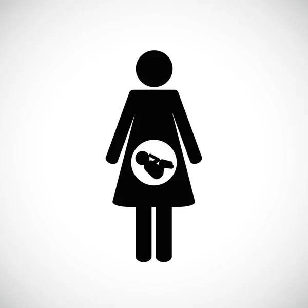 妊娠中の女性の赤ちゃんピクトグラム — ストックベクタ