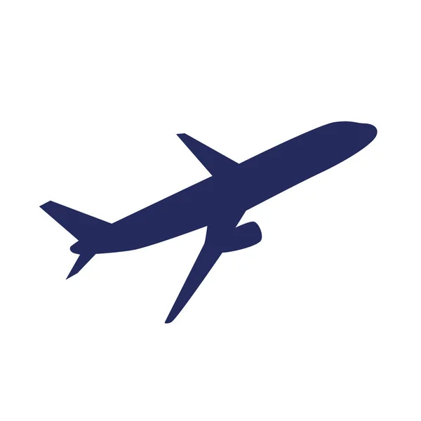 Avión azul de pasajeros aislado sobre un fondo blanco — Vector de stock