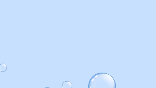 Vliegende blauwe transparantie zeepbellen — Stockvideo