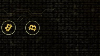 ikili kod arka plan ile dijital bitcoin ağ kripto para birimi
