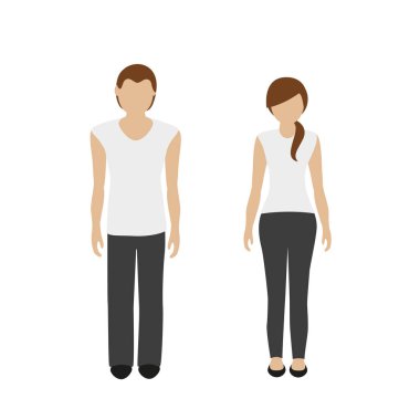 erkek ve kadın karakter spor giyim