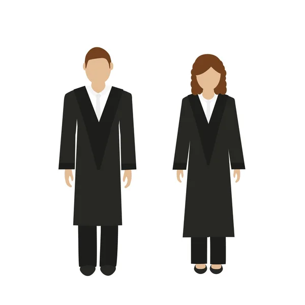 Мужчина и женщина судья характер — стоковый вектор