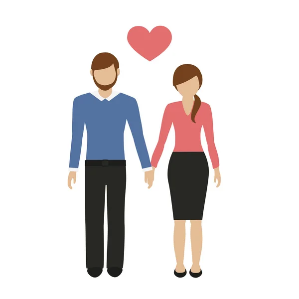 Älskande par man och kvinna character — Stock vektor
