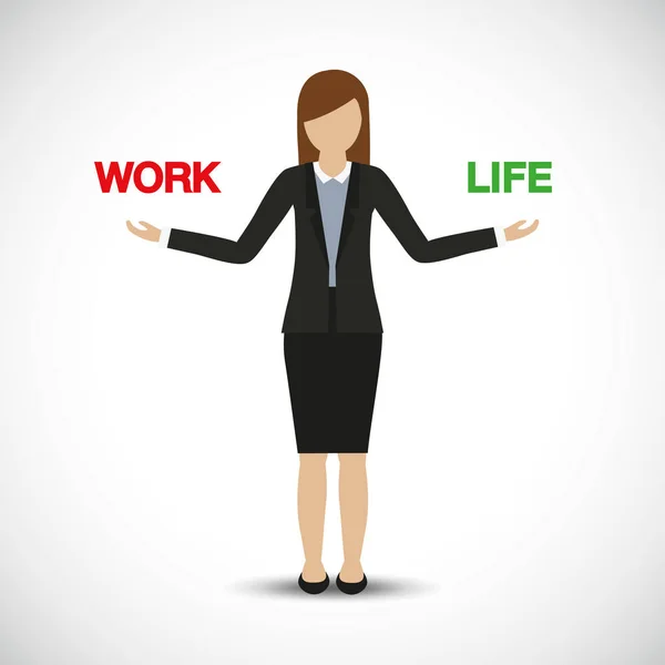 Vida laboral equilibrio mujer de negocios carácter — Archivo Imágenes Vectoriales