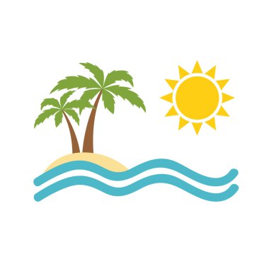 yaz tatili beach simgesini
