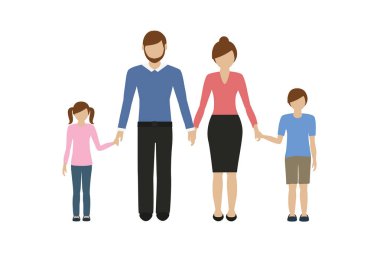 Aile karakterler anne baba erkek ve kız