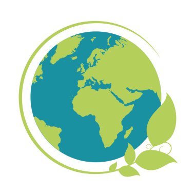 mavi ve yeşil earth ile yaprakları