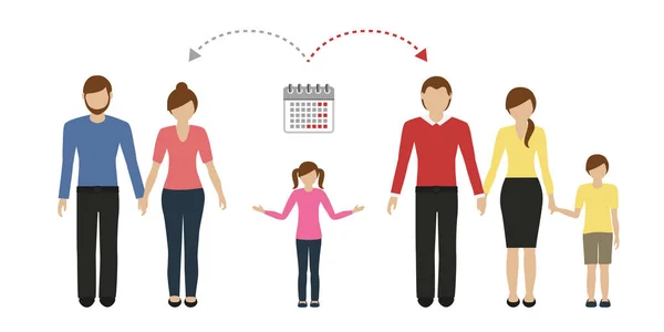 Patchwork aile zaman yönetimi kavramı — Stok Vektör