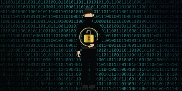Hacker knackt sichere digitale Datenverbindung — Stockvektor