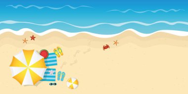 yaz tatil plaj üstten görünüm arka plan kopya alanı ile
