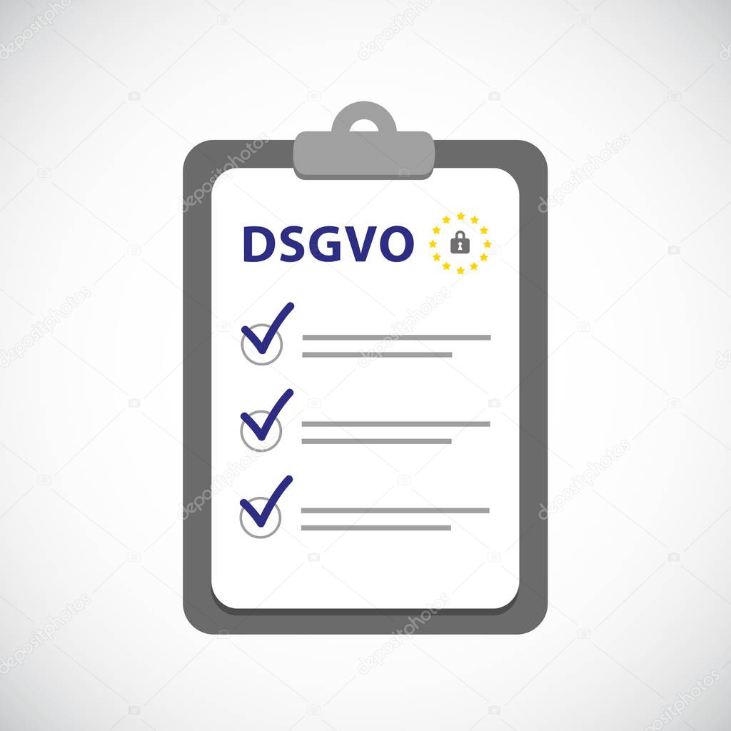 EU DSGVO checklist on a clipboard