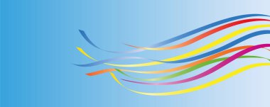 mavi gökyüzünde renkli direği şeritler