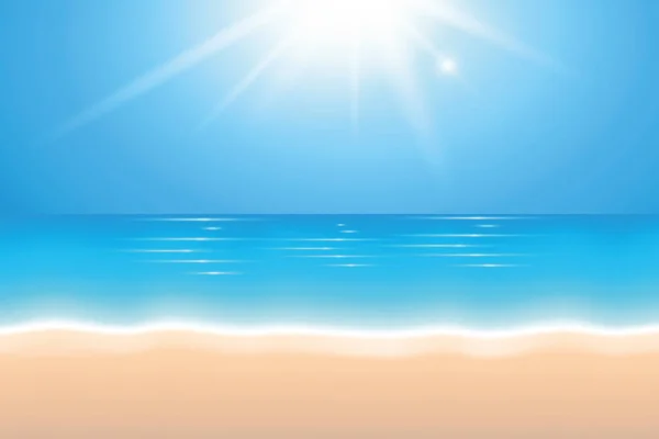 Sonnig Tag Sommer Urlaub Hintergrund Strand Sonne — Stockvektor
