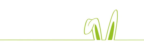 Grüne Kaninchenohren Rand auf weißem Hintergrund Ostern Design — Stockvektor