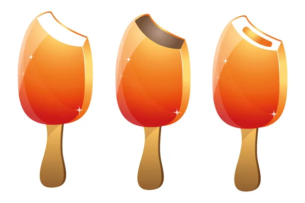 Ice lolly various varieties of orange — Stock Vector