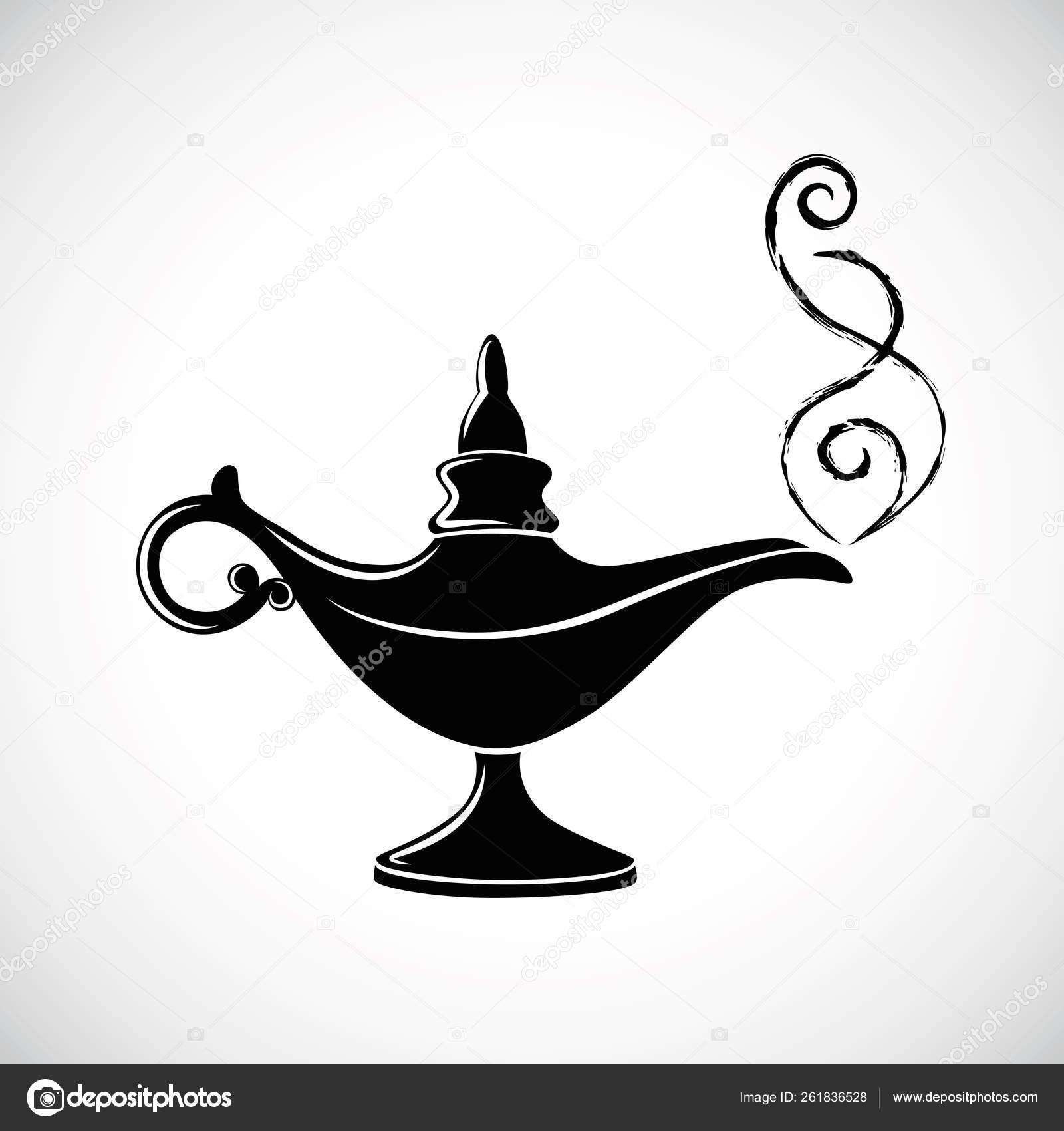 마법의 알라딘 기적 램프 스톡 벡터 - ©krissikunterbunt 261836528, image size:1600x1700