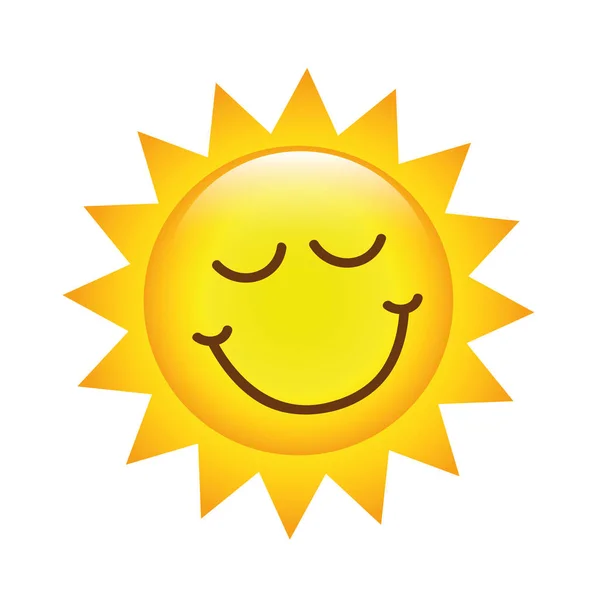Cartoon-Sonne mit Smiley-Emoticon — Stockvektor