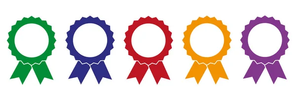 Set of colorful award medals — Stock Vector