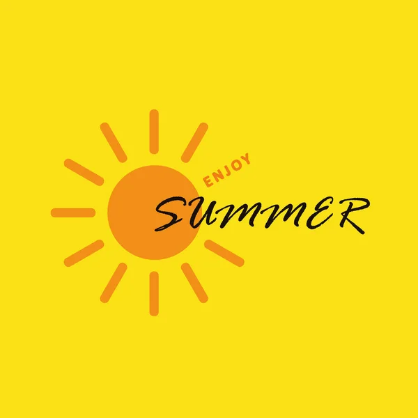 Disfrutar del sol de verano sobre fondo amarillo — Vector de stock