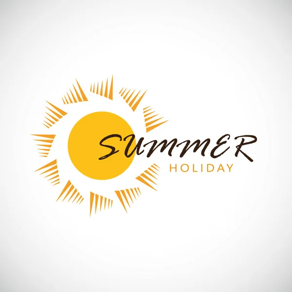 Letní dovolená žlutá ikona slunce — Stockový vektor
