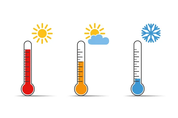 Värme termometer ikon symbol varmt och kallt väder — Stock vektor