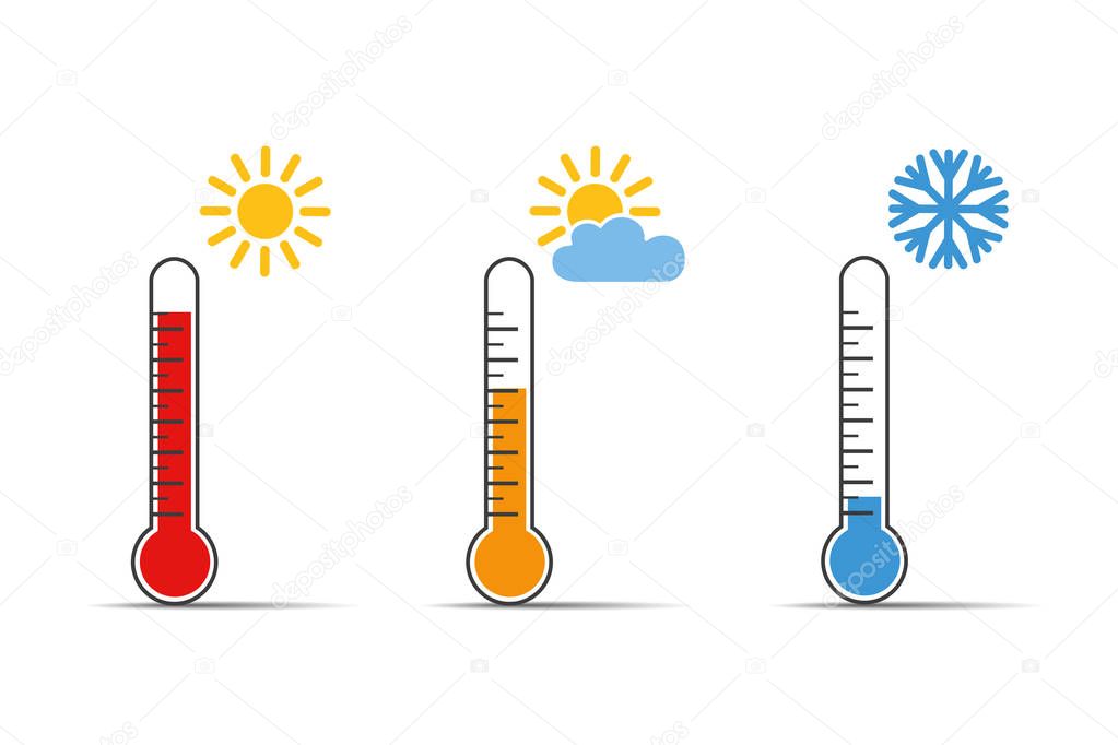 heat thermometer icon symbol hot and cold weather