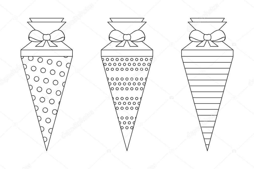 pattern school cone set for coloring