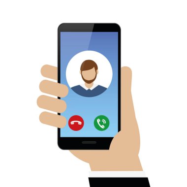 Akıllı telefon avatarıyla arayan kişi