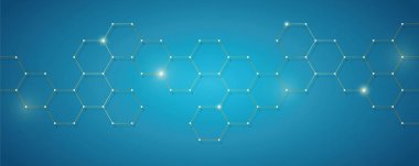 Teknik petek altın ve mavi arka plan dijital elektronik