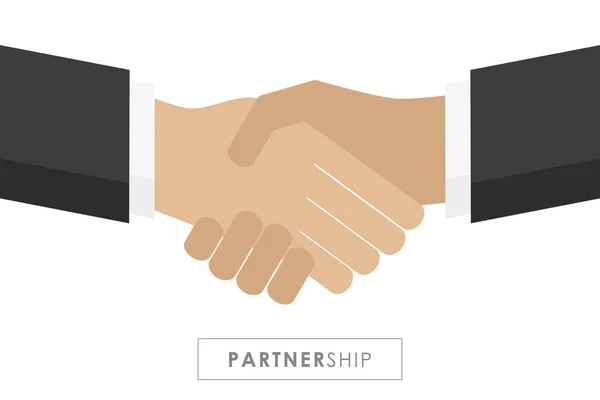 2人のビジネスマンの握手の間のパートナーシップ — ストックベクタ
