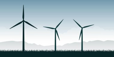 Doğa güç enerji manzara rüzgar siluet yeşil