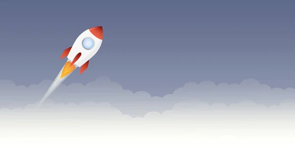 Lanzamiento de cohetes al espacio — Vector de stock