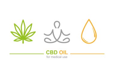 kenevir yaprağı yoga ve yağ damlası ile tıbbi kullanım konsepti için cbd yağı