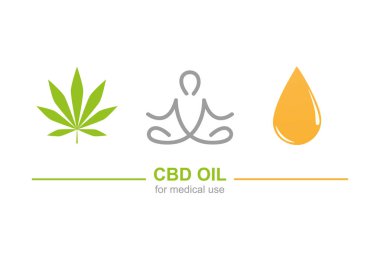 kenevir yaprağı yoga ve yağ damlası ile tıbbi kullanım konsepti için cbd yağı