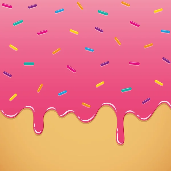 Glaseado de fusión rosa dulce con chispas de colores — Archivo Imágenes Vectoriales