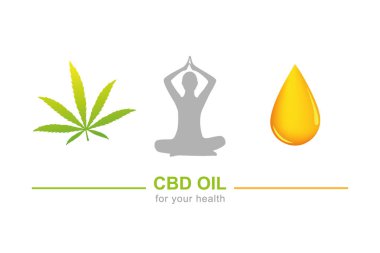 esrar yaprak yoga ve yağ damla sıcağa sağlık konsepti için cbd yağı