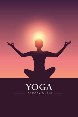 beden ve ruh meditasyon kişi siluet için yoga